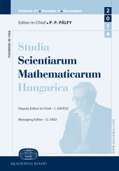 Studia Scientiarum Mathematicarum Hungarica