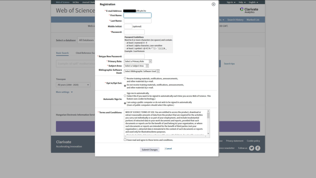 A regisztráció során meg kell adni az e-mail címünket.